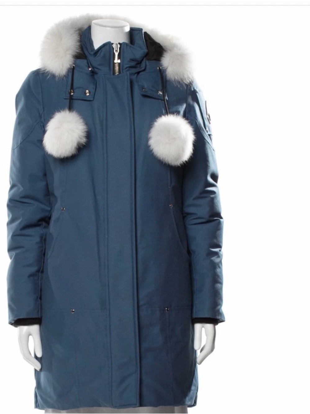 Women's Teal Winter Parka with Faux Fur Trim